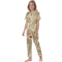 Abstract Pattern Geometric Backgrounds   Kids  Satin Short Sleeve Pajamas Set