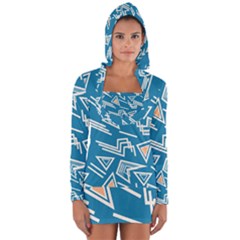 Abstract Pattern Geometric Backgrounds   Long Sleeve Hooded T-shirt by Eskimos