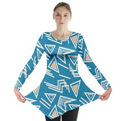 Abstract Pattern Geometric Backgrounds   Long Sleeve Tunic  by Eskimos