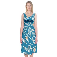 Abstract Pattern Geometric Backgrounds   Midi Sleeveless Dress by Eskimos