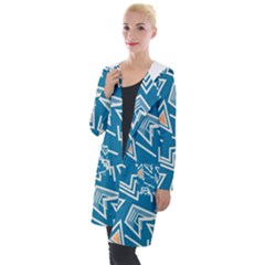 Abstract Pattern Geometric Backgrounds   Hooded Pocket Cardigan by Eskimos