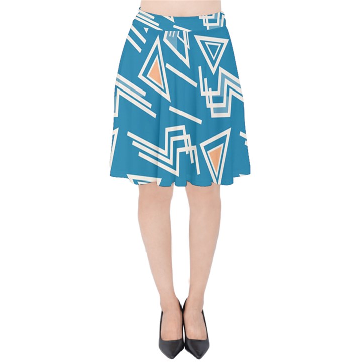 Abstract pattern geometric backgrounds   Velvet High Waist Skirt