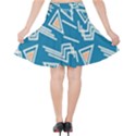 Abstract pattern geometric backgrounds   Velvet High Waist Skirt View2