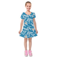 Abstract Pattern Geometric Backgrounds   Kids  Short Sleeve Velvet Dress by Eskimos