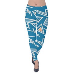 Abstract Pattern Geometric Backgrounds   Velvet Leggings by Eskimos