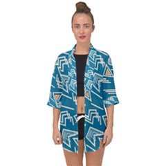 Abstract Pattern Geometric Backgrounds   Open Front Chiffon Kimono by Eskimos