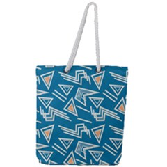 Abstract Pattern Geometric Backgrounds   Full Print Rope Handle Tote (large) by Eskimos