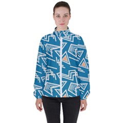 Abstract Pattern Geometric Backgrounds   Women s High Neck Windbreaker by Eskimos