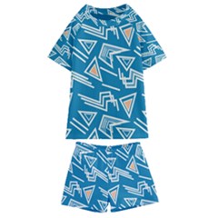 Abstract Pattern Geometric Backgrounds   Kids  Swim Tee And Shorts Set by Eskimos