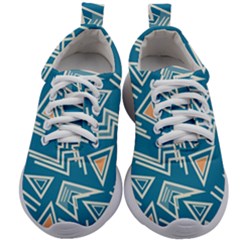 Abstract Pattern Geometric Backgrounds   Kids Athletic Shoes by Eskimos