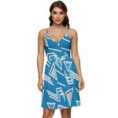 Abstract Pattern Geometric Backgrounds   V-neck Pocket Summer Dress  by Eskimos