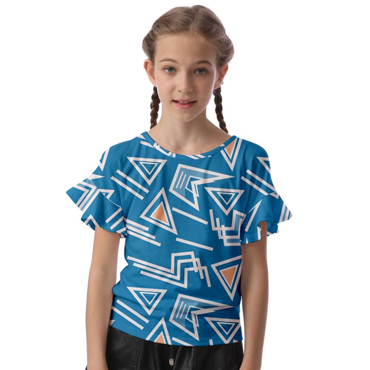 Abstract pattern geometric backgrounds   Kids  Cut Out Flutter Sleeves