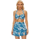 Abstract pattern geometric backgrounds   Vintage Style Bikini Top and Skirt Set  View1