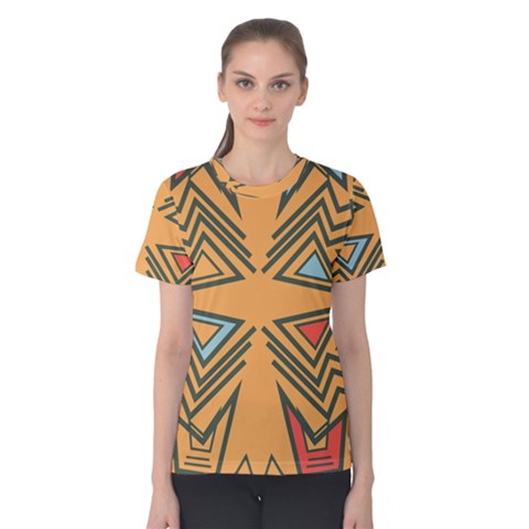 Abstract Pattern Geometric Backgrounds   Women s Cotton Tee by Eskimos