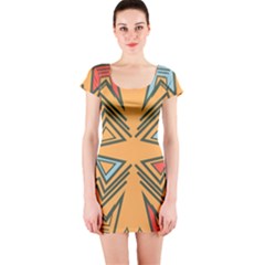 Abstract Pattern Geometric Backgrounds   Short Sleeve Bodycon Dress by Eskimos