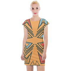 Abstract Pattern Geometric Backgrounds   Cap Sleeve Bodycon Dress by Eskimos