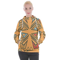 Abstract Pattern Geometric Backgrounds   Women s Hooded Pullover by Eskimos