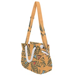 Abstract Pattern Geometric Backgrounds   Rope Handles Shoulder Strap Bag by Eskimos