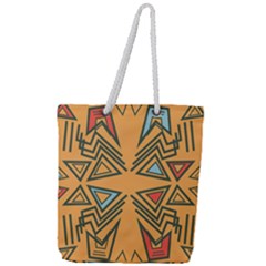 Abstract Pattern Geometric Backgrounds   Full Print Rope Handle Tote (large) by Eskimos