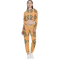 Abstract Pattern Geometric Backgrounds   Cropped Zip Up Lounge Set by Eskimos