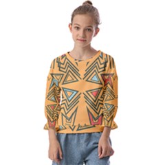 Abstract Pattern Geometric Backgrounds   Kids  Cuff Sleeve Top