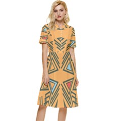 Abstract Pattern Geometric Backgrounds   Button Top Knee Length Dress by Eskimos