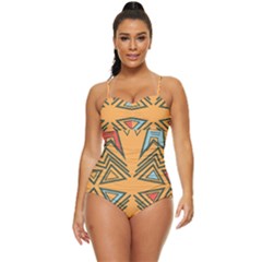 Abstract Pattern Geometric Backgrounds   Retro Full Coverage Swimsuit by Eskimos