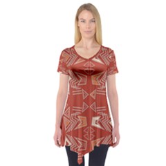 Abstract Pattern Geometric Backgrounds   Short Sleeve Tunic  by Eskimos