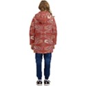 Abstract pattern geometric backgrounds   Kid s Hooded Longline Puffer Jacket View4