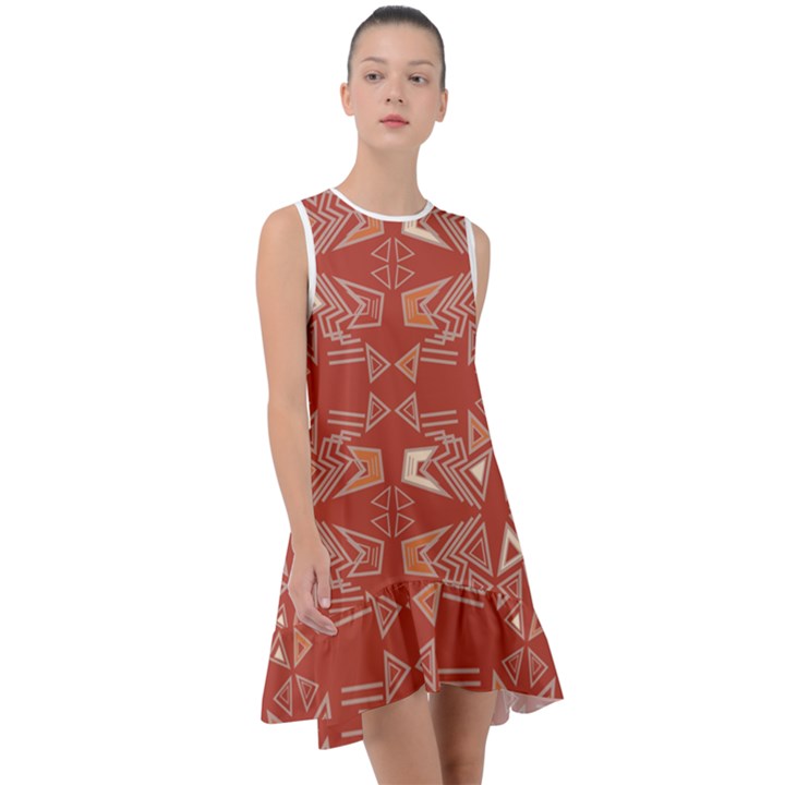 Abstract pattern geometric backgrounds   Frill Swing Dress