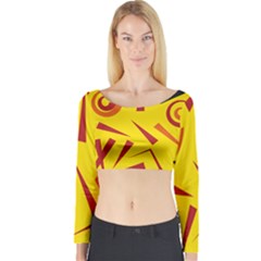 Abstract Pattern Geometric Backgrounds   Long Sleeve Crop Top by Eskimos