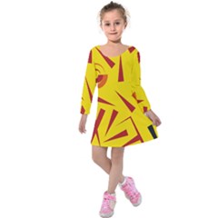 Abstract Pattern Geometric Backgrounds   Kids  Long Sleeve Velvet Dress