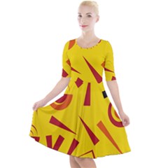 Abstract Pattern Geometric Backgrounds   Quarter Sleeve A-line Dress by Eskimos