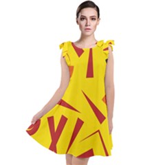 Abstract Pattern Geometric Backgrounds   Tie Up Tunic Dress by Eskimos