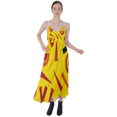 Abstract Pattern Geometric Backgrounds   Tie Back Maxi Dress by Eskimos