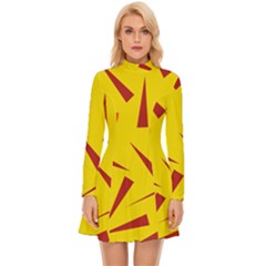 Abstract Pattern Geometric Backgrounds   Long Sleeve Velour Longline Dress by Eskimos