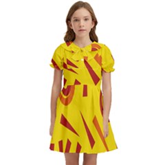 Abstract Pattern Geometric Backgrounds   Kids  Bow Tie Puff Sleeve Dress by Eskimos