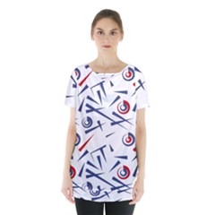 Abstract Pattern Geometric Backgrounds   Skirt Hem Sports Top by Eskimos