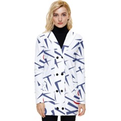 Abstract Pattern Geometric Backgrounds   Button Up Hooded Coat  by Eskimos