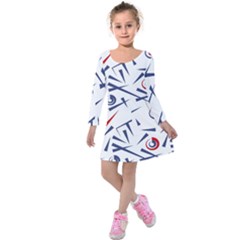 Abstract Pattern Geometric Backgrounds   Kids  Long Sleeve Velvet Dress