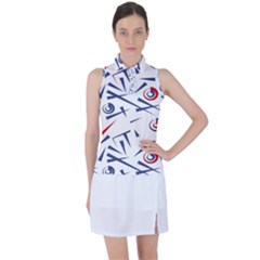 Abstract Pattern Geometric Backgrounds   Women s Sleeveless Polo Tee by Eskimos