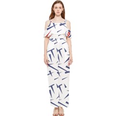 Abstract Pattern Geometric Backgrounds   Draped Sleeveless Chiffon Jumpsuit by Eskimos