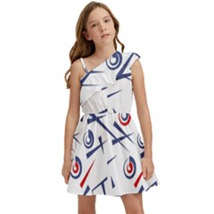 Abstract Pattern Geometric Backgrounds   Kids  One Shoulder Party Dress