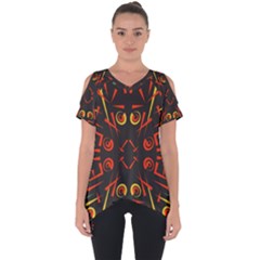 Abstract Pattern Geometric Backgrounds   Cut Out Side Drop Tee by Eskimos