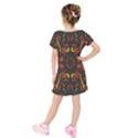 Abstract pattern geometric backgrounds   Kids  Short Sleeve Velvet Dress View2