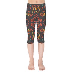 Abstract Pattern Geometric Backgrounds   Kids  Capri Leggings  by Eskimos