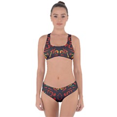 Abstract Pattern Geometric Backgrounds   Criss Cross Bikini Set by Eskimos