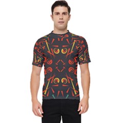 Abstract Pattern Geometric Backgrounds   Men s Short Sleeve Rash Guard by Eskimos