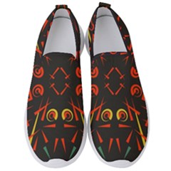 Abstract Pattern Geometric Backgrounds   Men s Slip On Sneakers by Eskimos