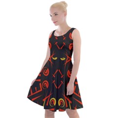 Abstract Pattern Geometric Backgrounds   Knee Length Skater Dress by Eskimos